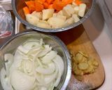 じゃが芋玉ねぎ人参と鶏ササミのじっくり煮作り方1写真