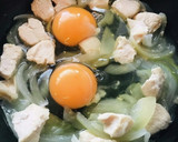 白い親子丼●とりむねたまねぎ半熟卵作り方3写真