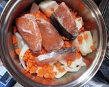 大根と鮭の煮物(QC、残り物レシピ)作り方3写真