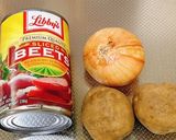 ハロウィンに☆ビーツ（赤大根）のスープ作り方1写真