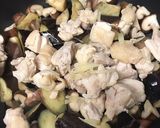 ナスときのこと鶏肉の胡麻味噌炒め＆スープ作り方11写真