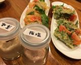 トマトの天ぷら　バジルと紫蘇作り方4写真