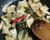 高菜炒め ឆាស្ពីជូ作り方7写真