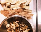 キノコとゴボウのピリ辛温麺(素麺)作り方1写真