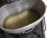 簡単☆飯盒（はんごう）で玄米作り方1写真