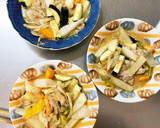 簡単棒棒鶏ダレ炒め味豚こま大根青椒肉絲風作り方15写真