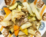 簡単棒棒鶏ダレ炒め味豚こま大根青椒肉絲風作り方16写真