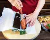 ラップの空箱で★スパムとえごまの海苔巻き作り方10写真