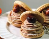 100均の甘栗でモンブランマカロンケーキ作り方1写真