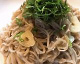 アボガドとツナのペペロン蕎麦作り方8写真