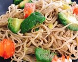 アボガドとツナのペペロン蕎麦作り方9写真