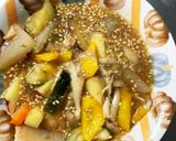 根菜生姜風味甘酢餡炒め味温野菜サラダ作り方15写真