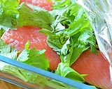 秋鮭の塩水づけをレンジ蒸しでオイル漬け作り方4写真