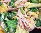 捨てないで!レタスの青い葉の玉子とじ作り方5写真