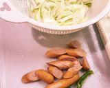 豆乳ナポリタン。チーズとたまごを乗せて作り方5写真