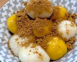 かぼちゃと豆腐の２色白玉　京風きな粉添え作り方6写真