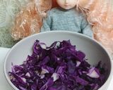 リカちゃん♡紫キャベーコンシーザーサラダ作り方1写真