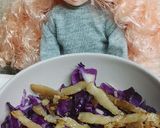 リカちゃん♡紫キャベーコンシーザーサラダ作り方4写真