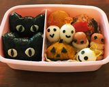 南瓜の煮物でジャックオランタン作り方3写真