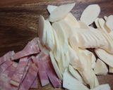 マコモタケとベーコンのめんつゆバター炒め作り方3写真