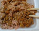 簡単！美味♪納豆とツナのまぜそば風素麺♪作り方3写真