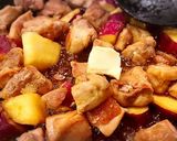 鶏肉とサツマイモの麺つゆバター炒め♪作り方7写真