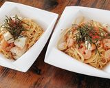 シーフード 明太子 パスタ作り方4写真