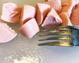 決め手はフォーク！蒟蒻と魚肉ソーの煮物作り方2写真