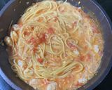 モッツァレラと海老のトマトクリームパスタ作り方6写真
