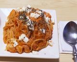 モッツァレラと海老のトマトクリームパスタ作り方7写真