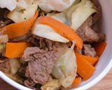 簡単うどん弁当野菜炒め温野菜サラダ付き作り方1写真