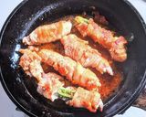 オクラのチーズ肉巻き柚子胡椒ポン酢炒め作り方12写真