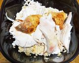 オートミールでロティサリーチキン丼作り方2写真