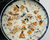 フライパンで！かぼちゃとチキンのグラタン作り方5写真