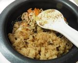 レンコンと牛肉の炊き込み味噌おこわ作り方6写真
