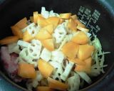 レンコンと牛肉の炊き込み味噌おこわ作り方5写真