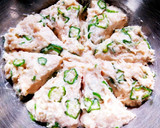 オクラと豆腐のふんわりつくね〜和風あん〜作り方2写真