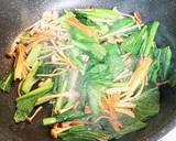 焼き厚揚げの小松菜と山茶茸のあんかけ作り方6写真