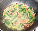 焼き厚揚げの小松菜と山茶茸のあんかけ作り方7写真