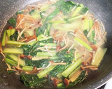 焼き厚揚げの小松菜と山茶茸のあんかけ作り方8写真