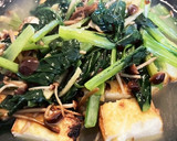 焼き厚揚げの小松菜と山茶茸のあんかけ作り方11写真