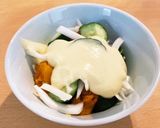 蒸しかぼちゃときゅうり、玉ねぎのマヨかけ作り方5写真