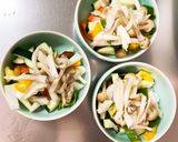 バター無和風パスタ味豚こま大根青椒肉絲風作り方10写真