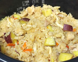 鶏と さつまいも の炊き込みご飯作り方8写真