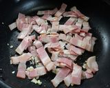 小松菜とベーコンのめんつゆうどん作り方3写真