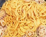 《めんつゆで簡単♪》蓮根と水菜のパスタ作り方6写真