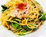 《めんつゆで簡単♪》蓮根と水菜のパスタ作り方8写真