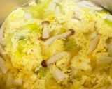白菜 しめじ かきたま味噌汁^^作り方5写真