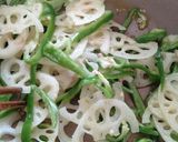 れんこんとソーセージのパスタ作り方1写真