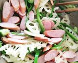 れんこんとソーセージのパスタ作り方2写真